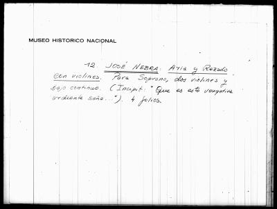 Miniatura de José de Nebra - Que es esto vengativa