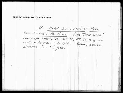 Miniatura de Juan de Araujo - Oigan escuchan atiendan