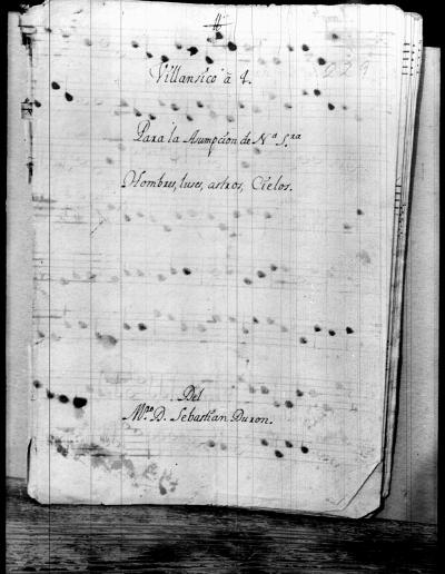 Miniatura de Sebastián Durón - Lumbres [en el original por error: Hombres] luses astros para la Asunción)