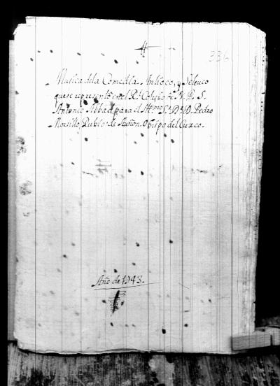 Miniatura de Anónimo - Musica para la comedia Antioco y Sleuco